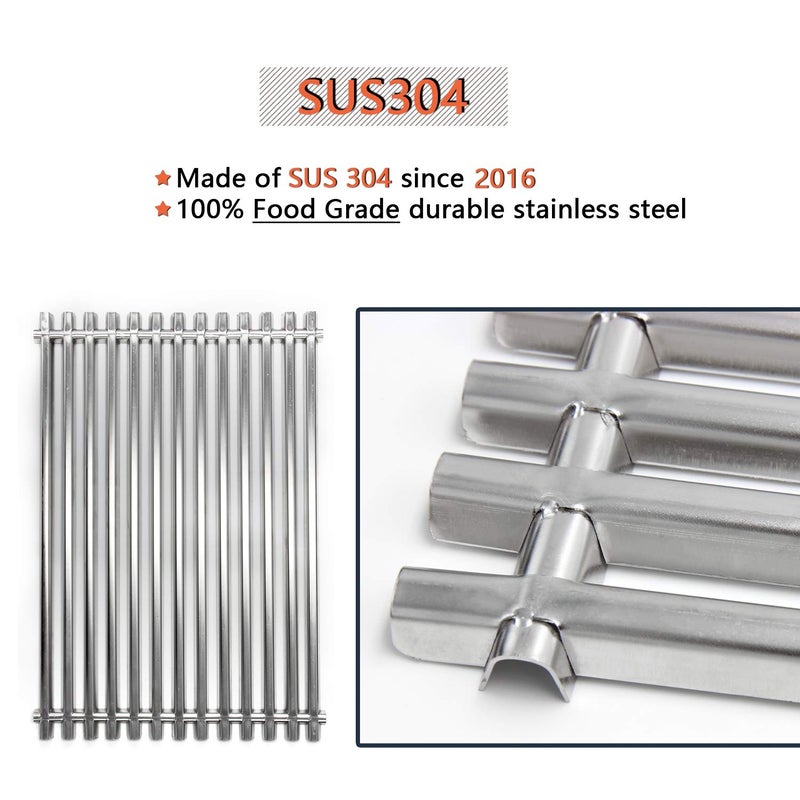 Hongso SUS304 Stainless Steel Grill Grates 7527 65619 7638 7525 for weber Genesis Silver Gold B & C 1000-5000, Weber Spirit I & II 300 Series E & S 310 315 320 330 335 Spirit 700, Weber 900 Gas Models - Image 3